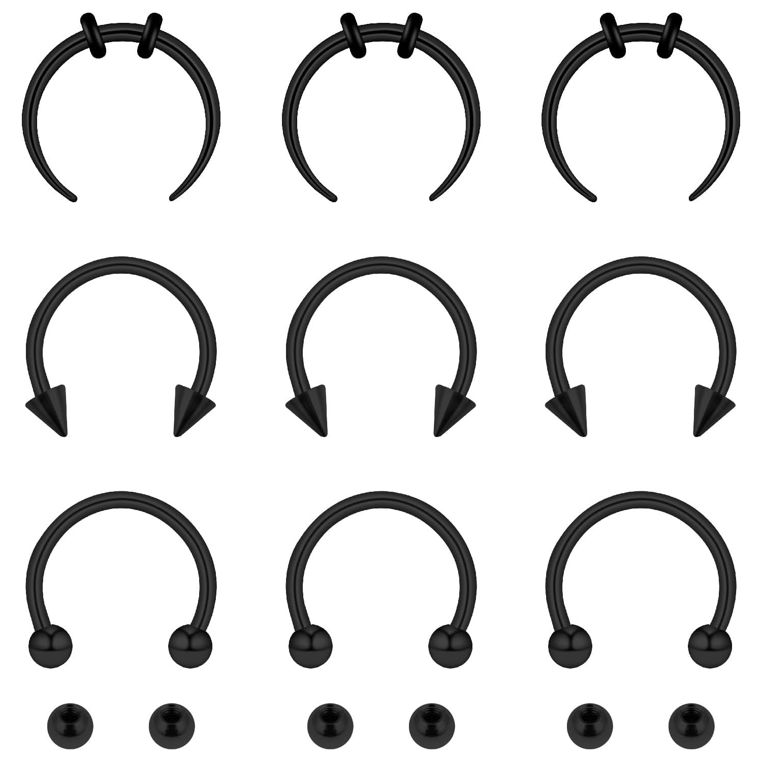 15pcs Set septum nez anneaux a - Body Jewelry Replacement Ball avis et prix