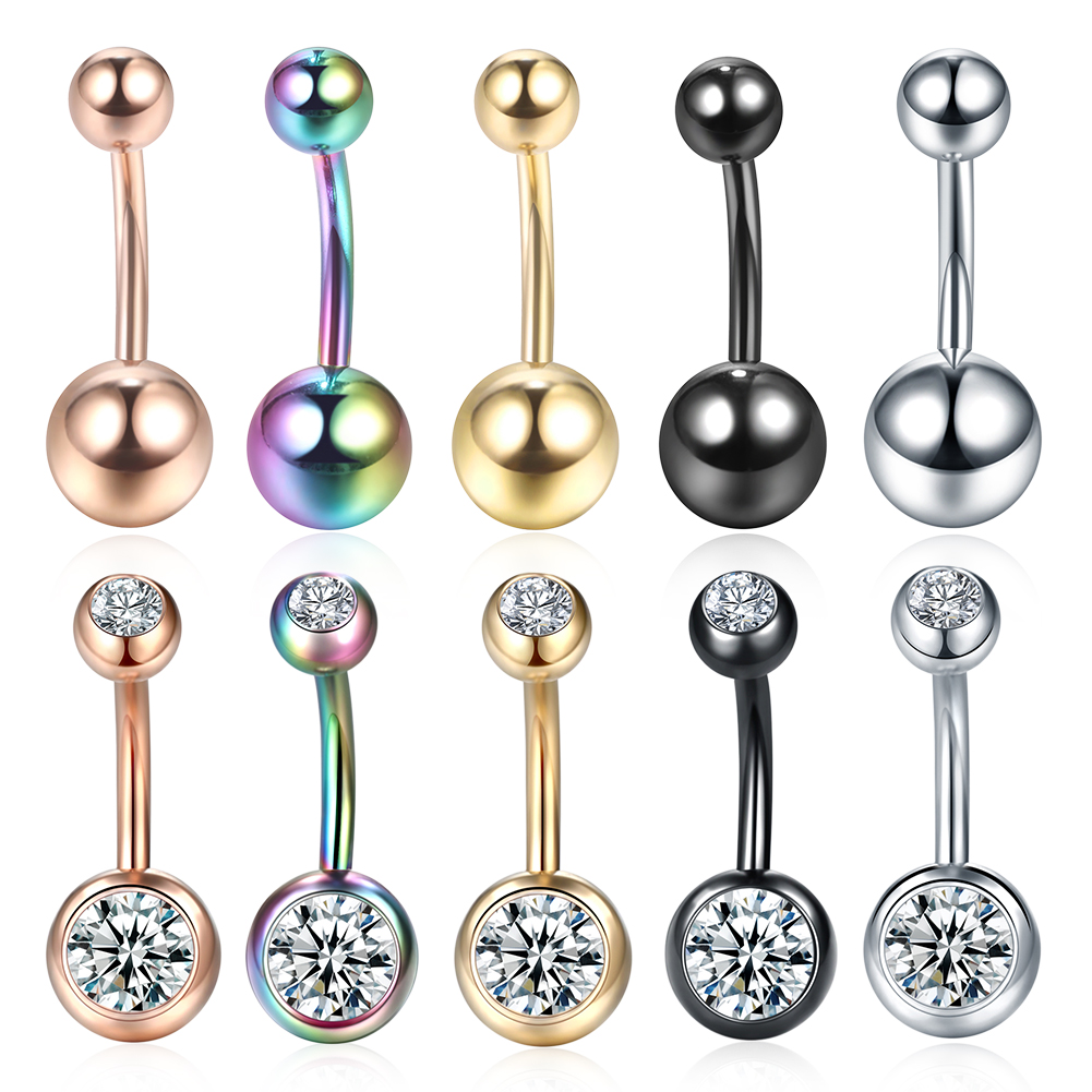 1PC 14G strass Piercing Nombri - Body Jewelry Surgical Steel avis et prix