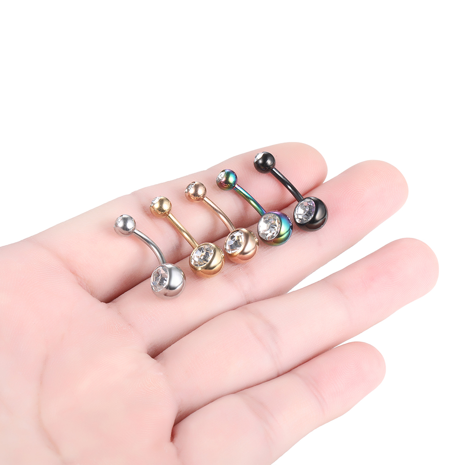 1PC 14G strass Piercing Nombri - Body Jewelry Surgical Steel avis et prix